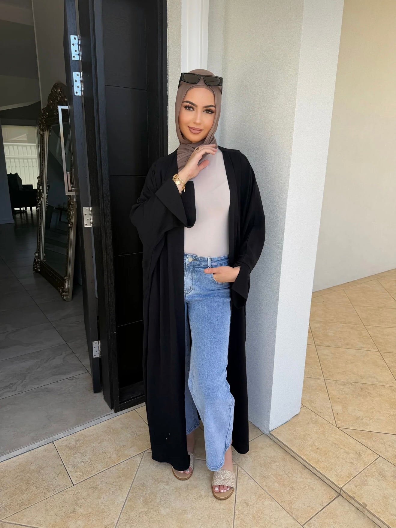 Open Abaya Black