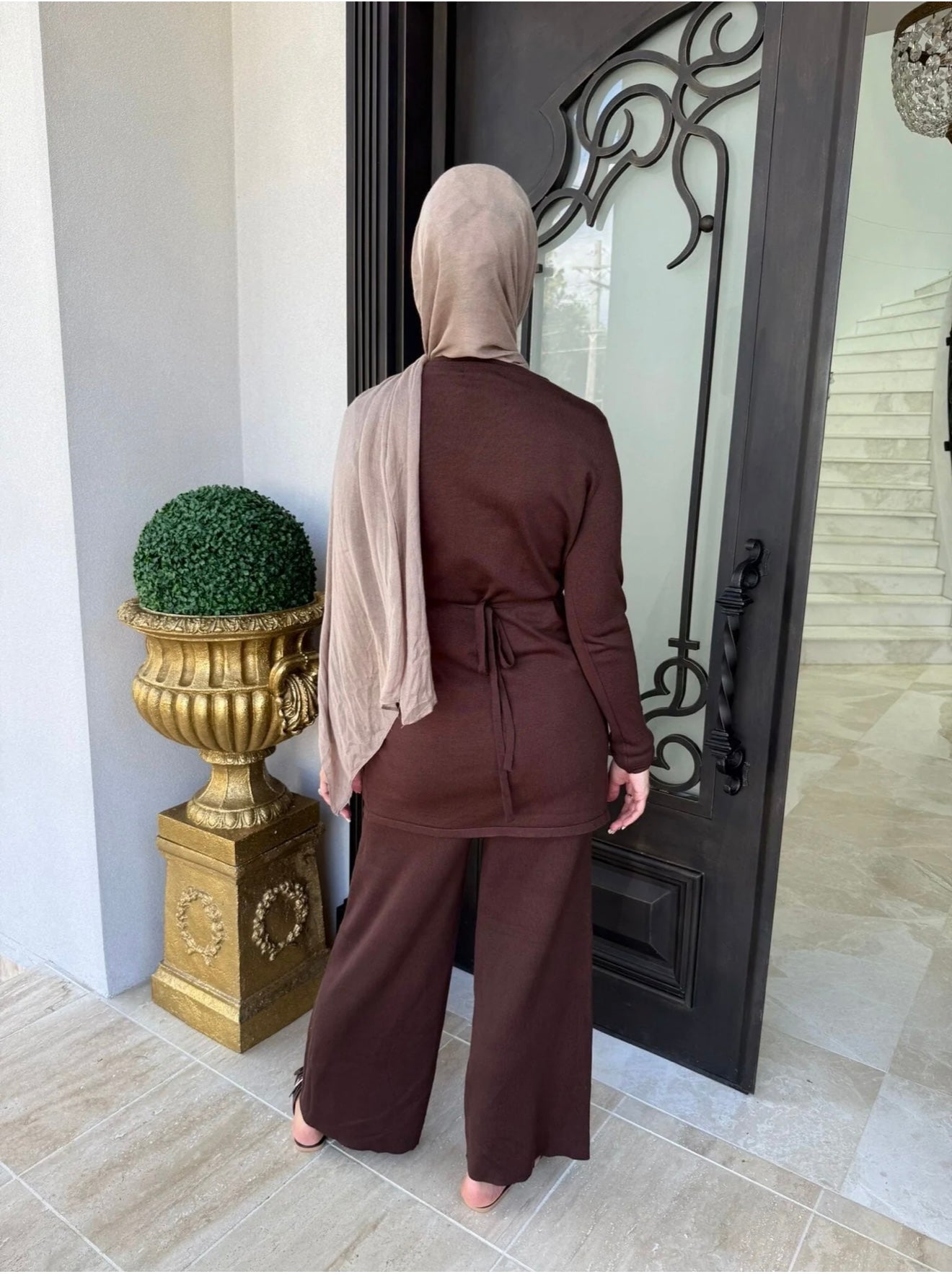 Tara Knit Set Brown