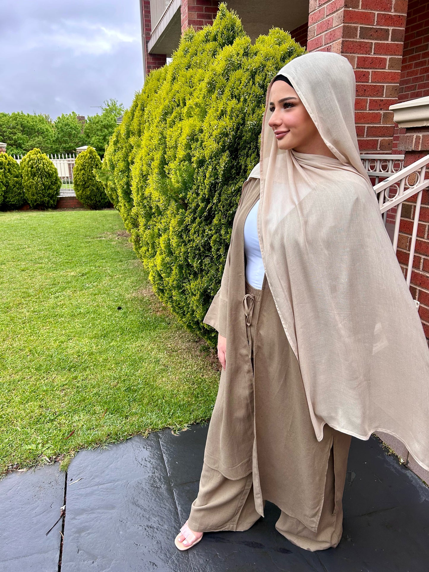 Linen Kimono Set Khaki
