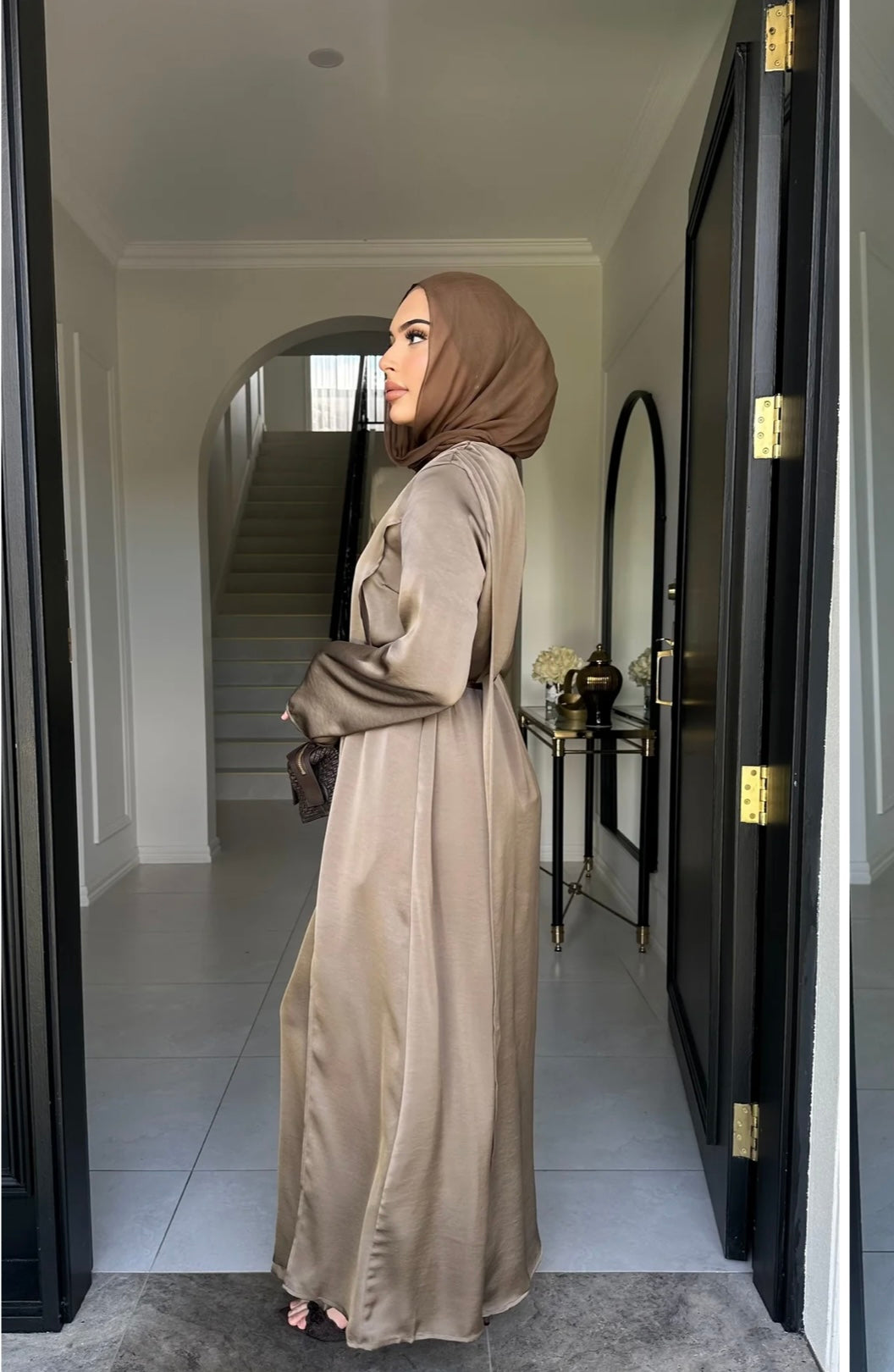 Nadia Satin Set Khaki