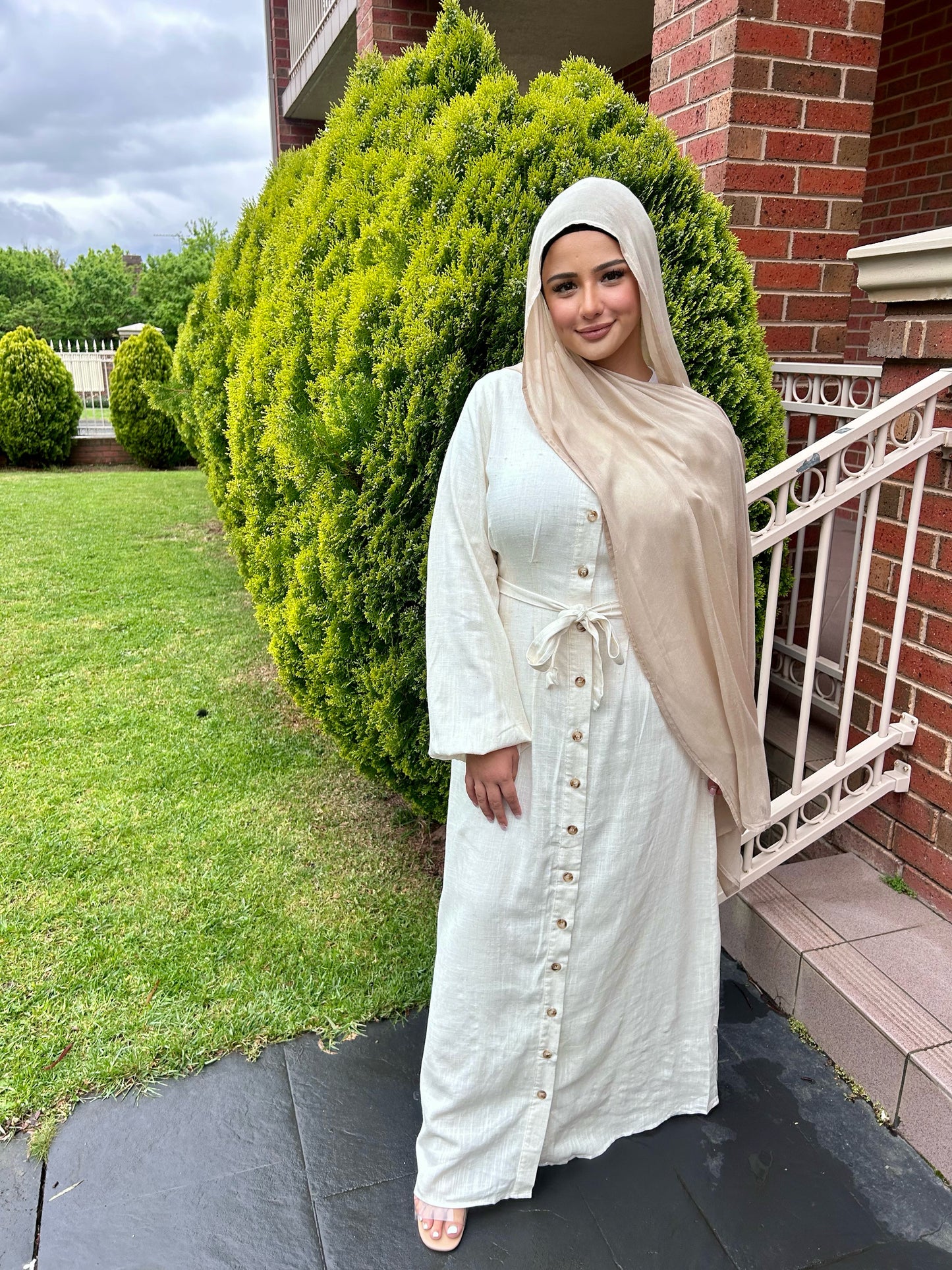 Eliza Linen Dress Oat
