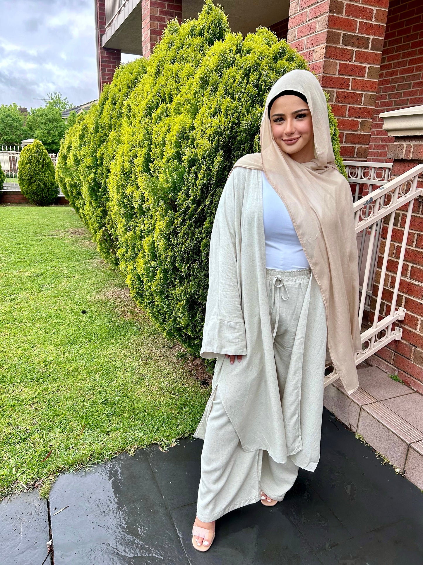 Linen Kimono Set Oat
