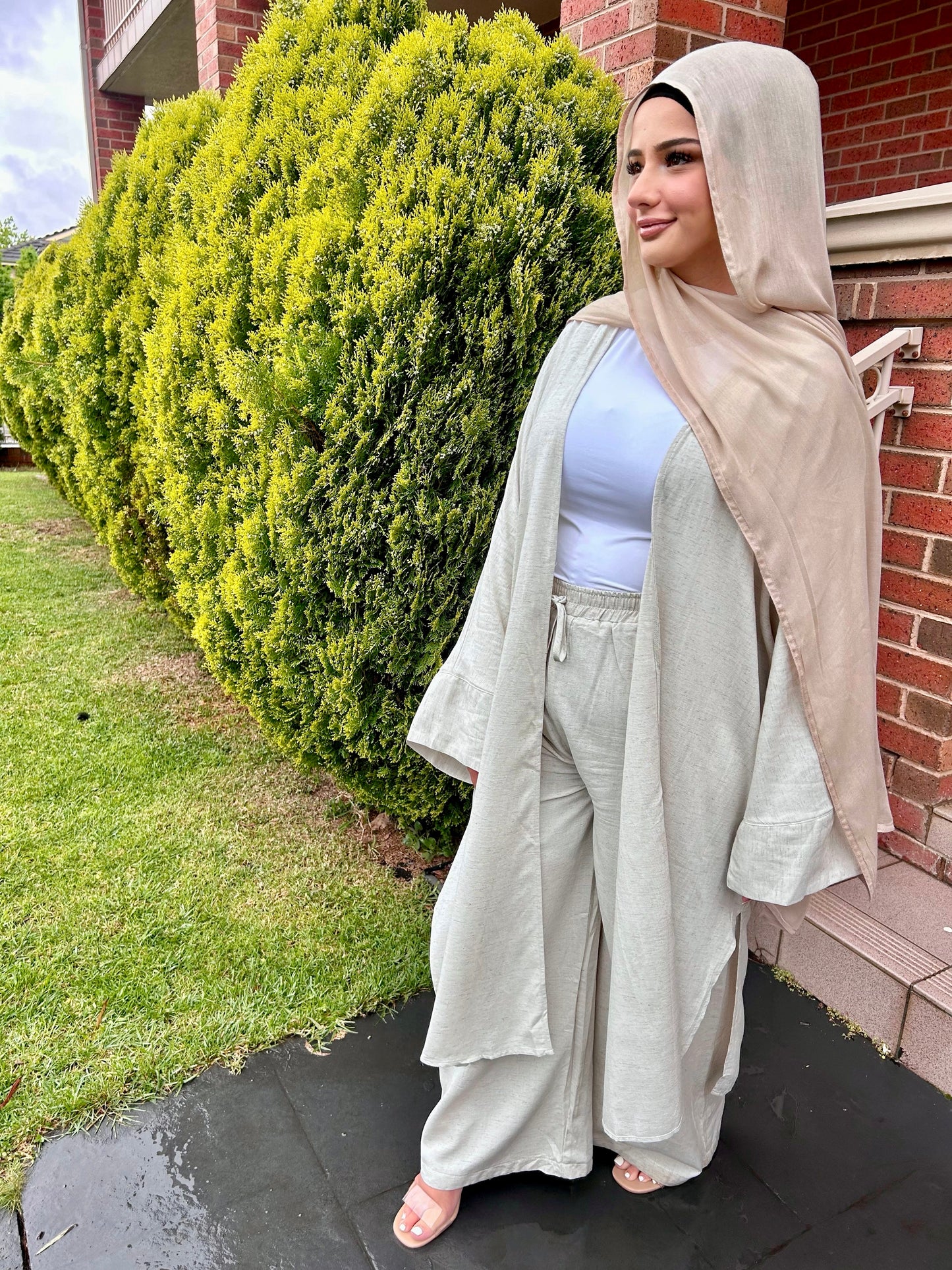 Linen Kimono Set Oat