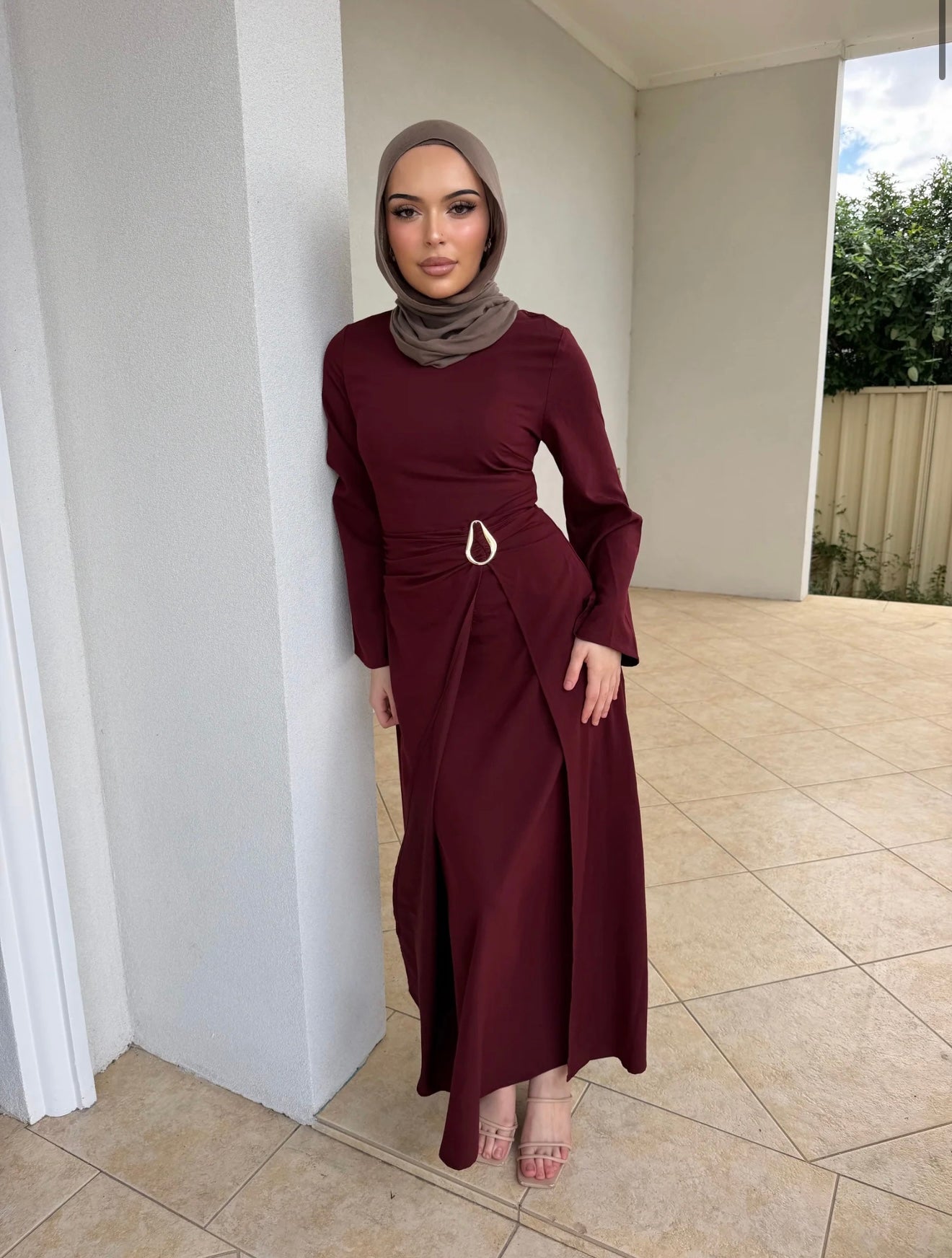 Serene Dress Maroon
