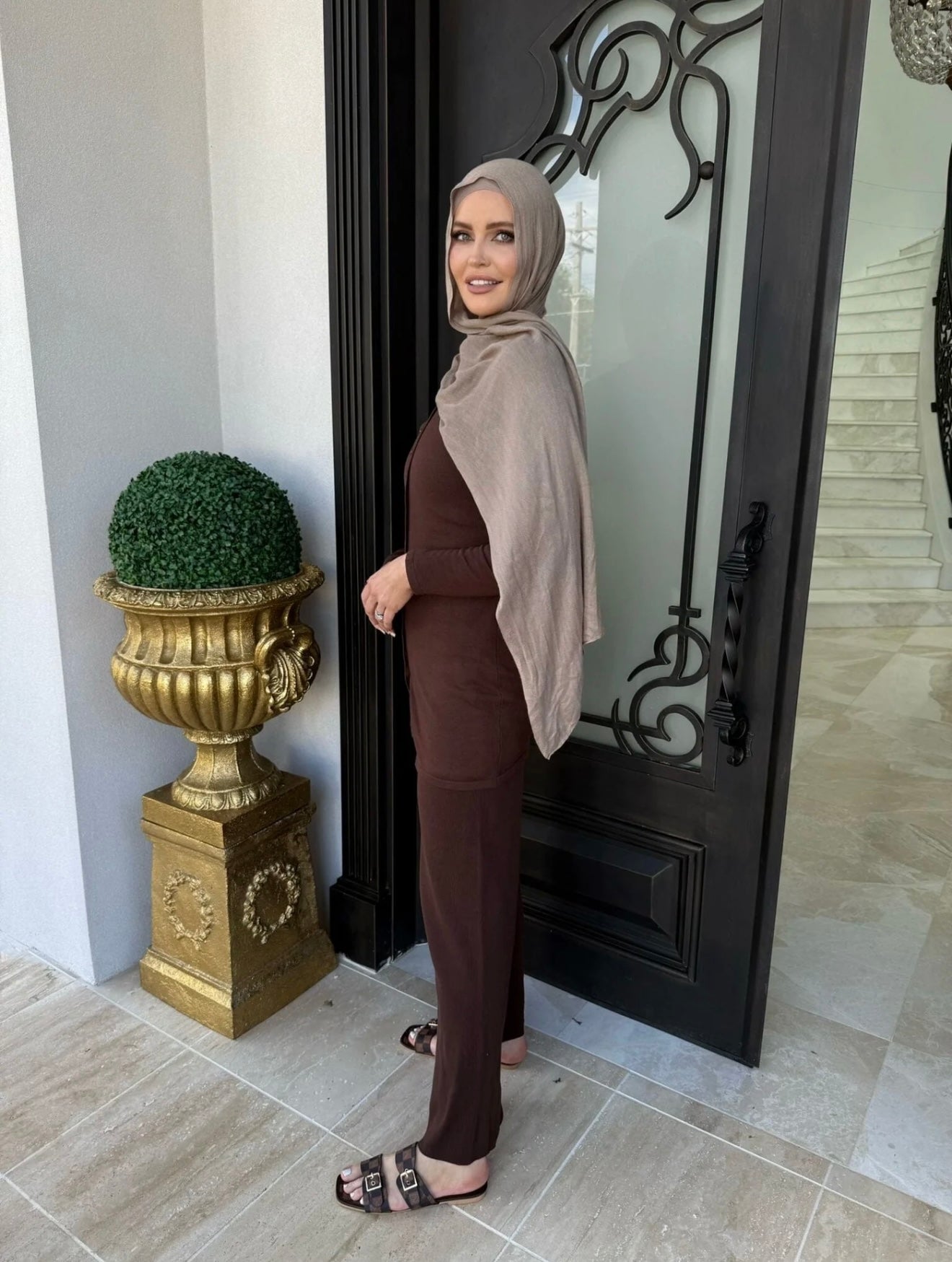 Tara Knit Set Brown