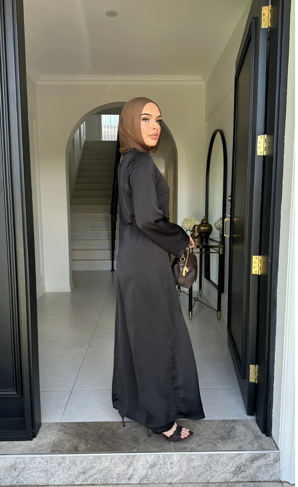 Nadia Satin Set Black