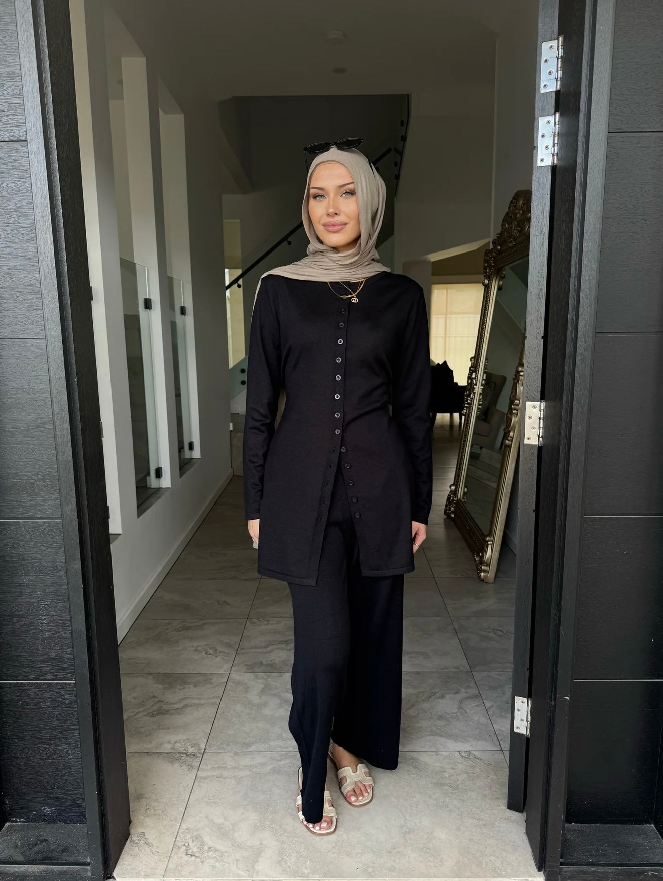 Tara Knit Set Black