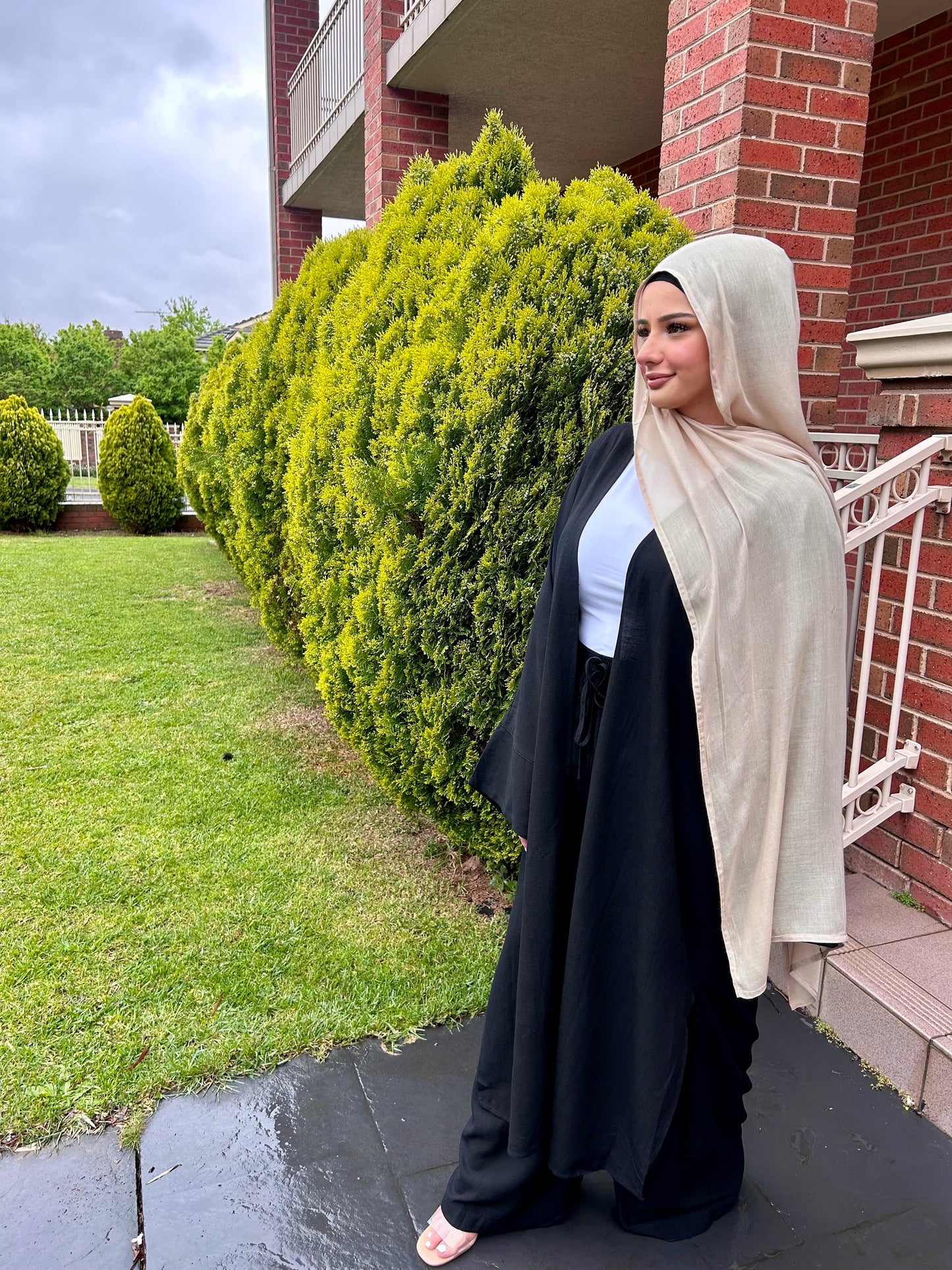 Linen Kimono Set Black