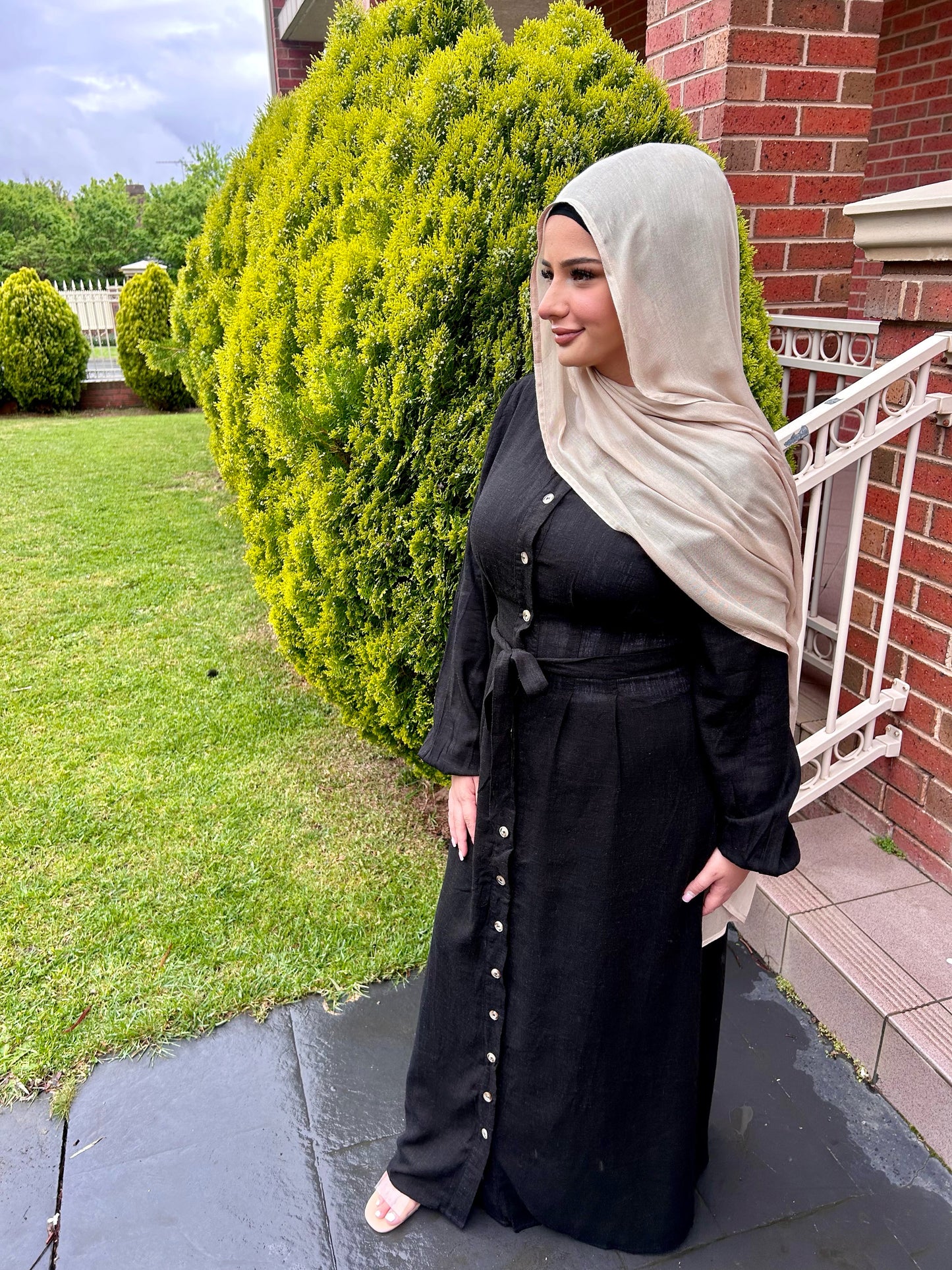 Eliza Linen Dress Black