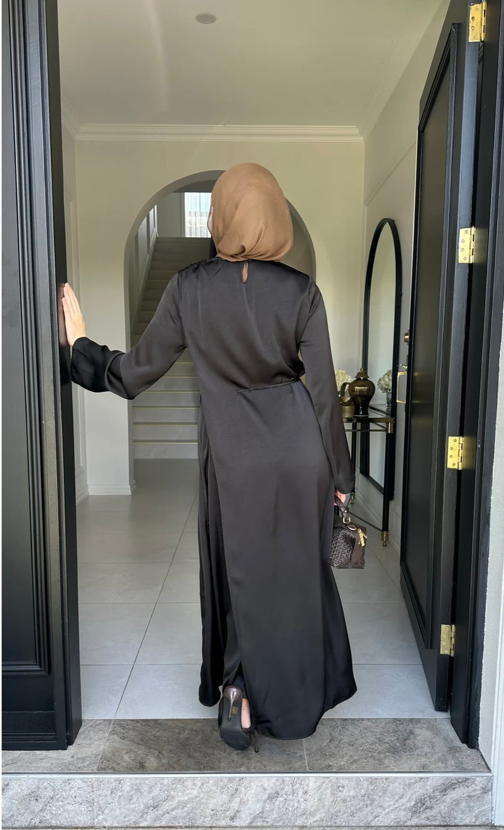 Nadia Satin Set Black