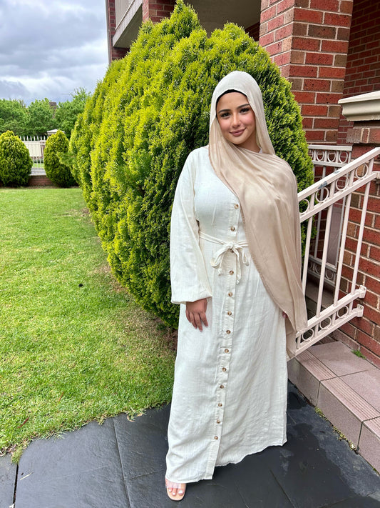 Eliza Linen Dress Oat