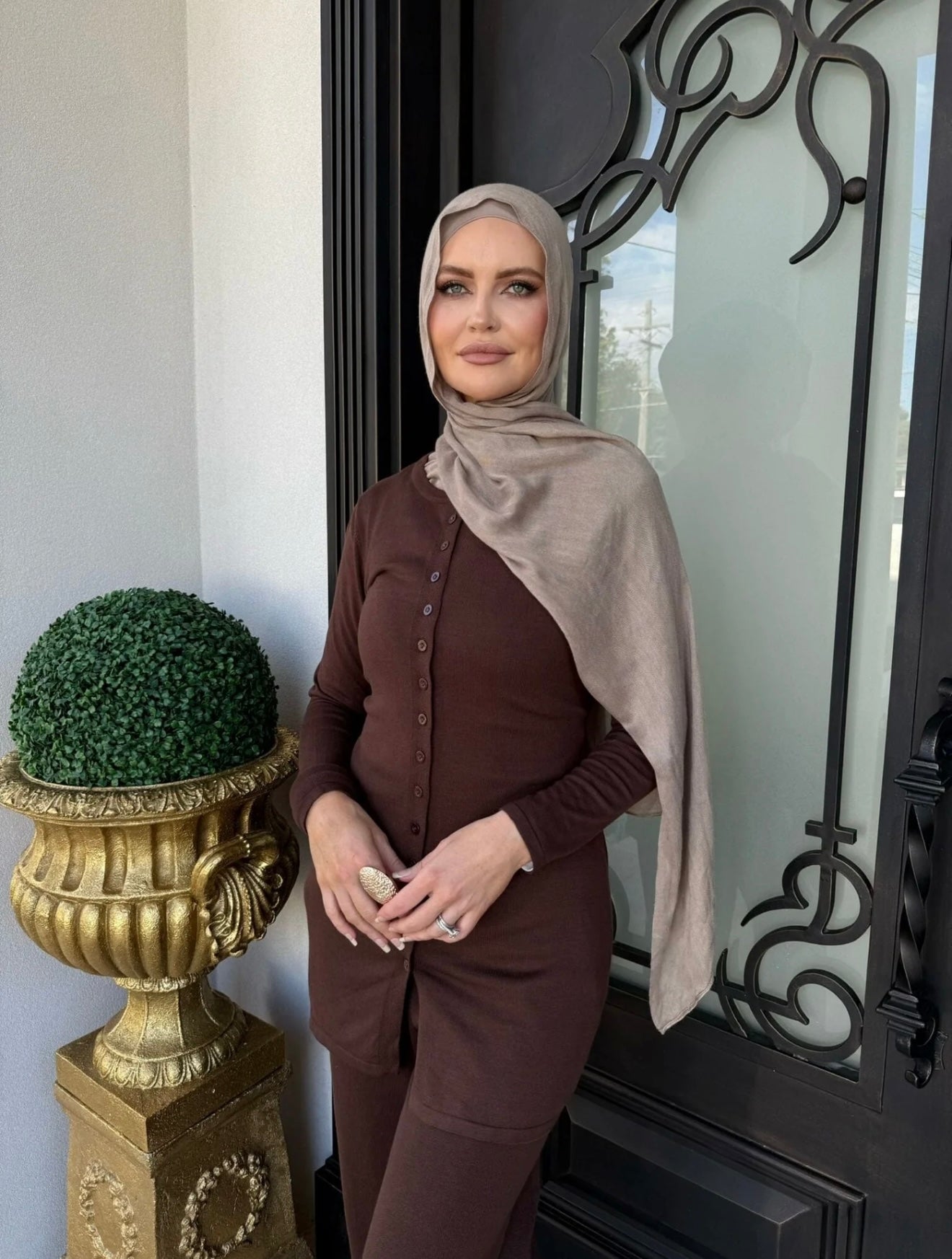 Tara Knit Set Brown