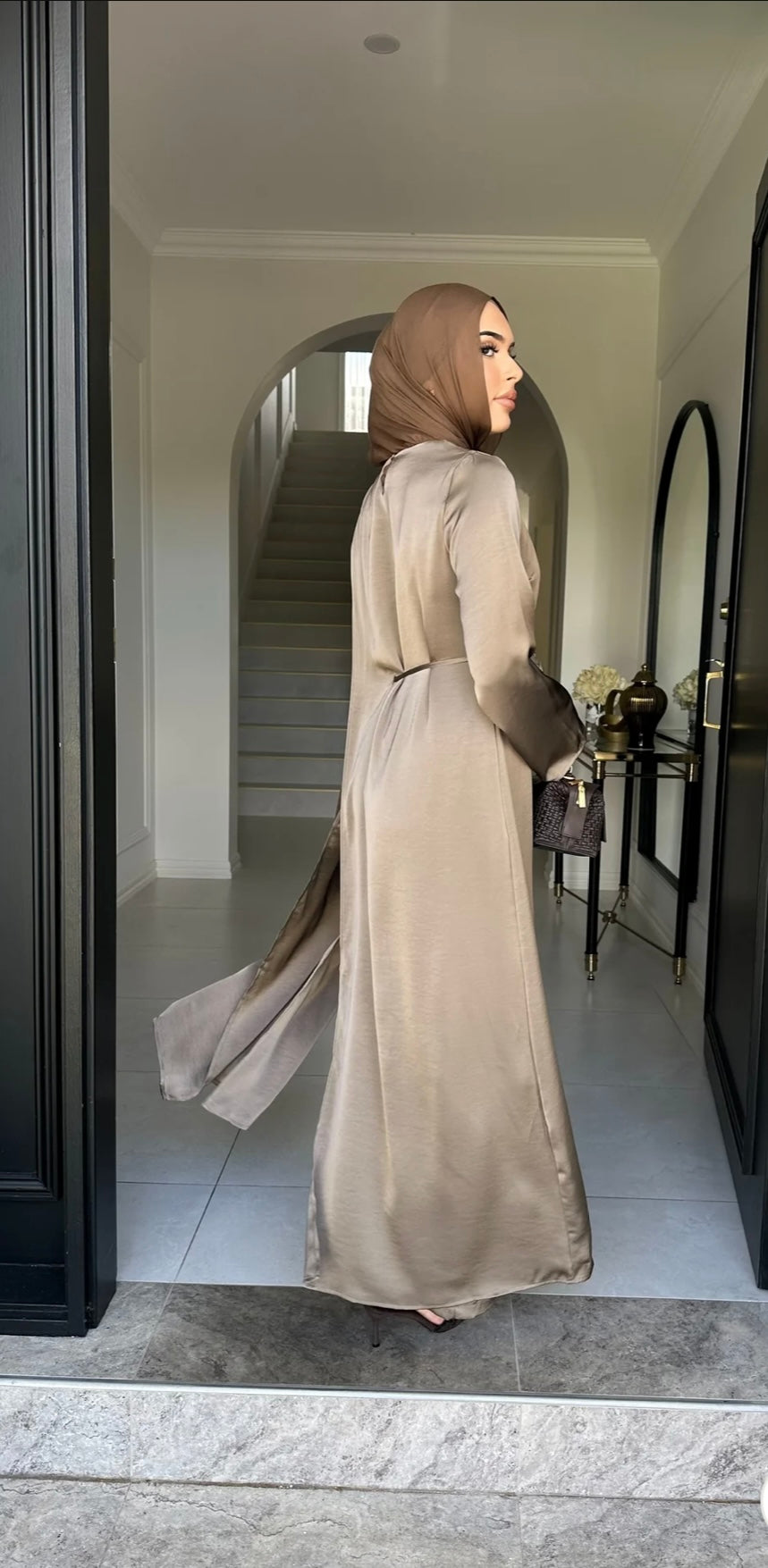 Nadia Satin Set Khaki