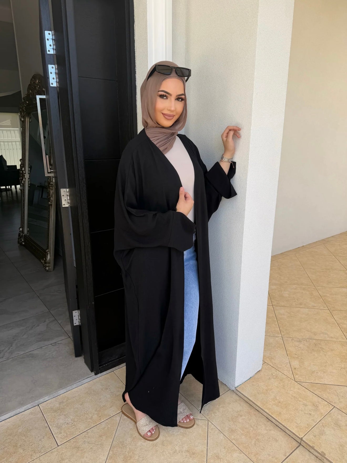 Open Abaya Black