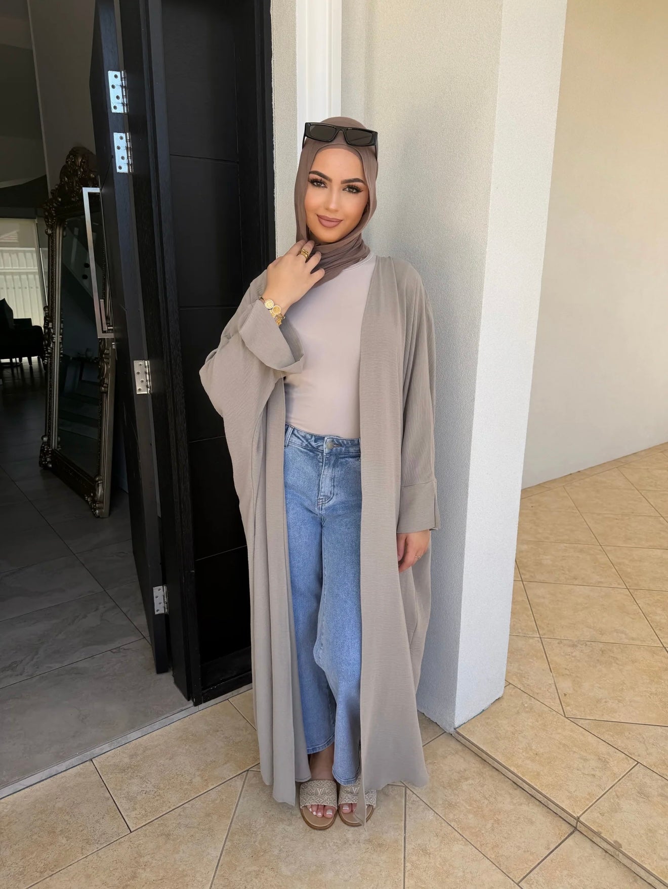 Open Abaya Stone