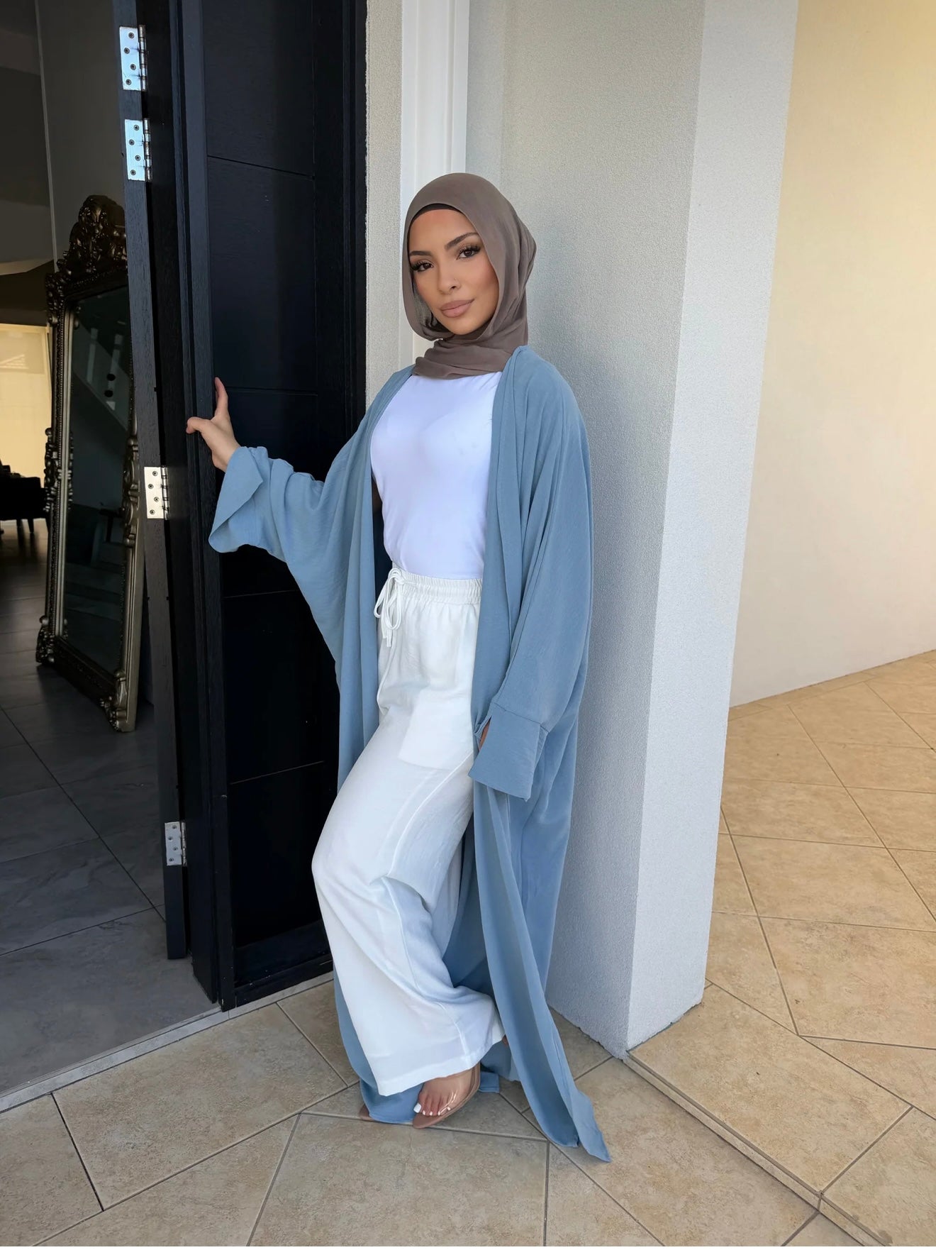 Open Abaya Blue
